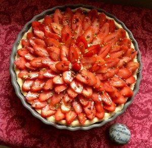 Tarte à la pistache et aux fraises