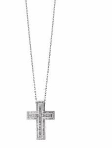 Damiani - Belle Epoque cross pendant in white gold with diamonds 20055131 (Copier)