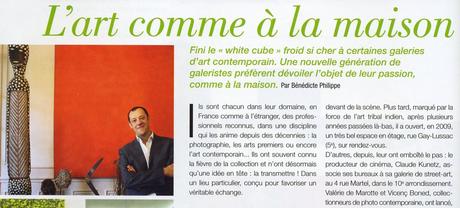 Un article sur les galeristes qui reçoivent en appartement.