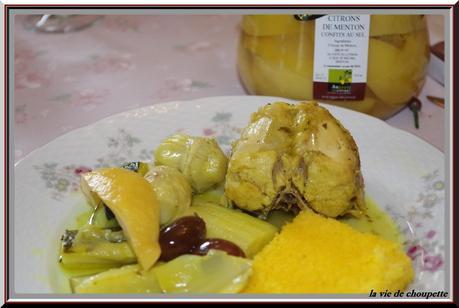 Tajine de lapin, olives et artichauts-7511