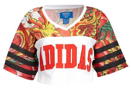 ADIDAS X RITA ORA TOP CROPPÉ DRAGON PRINT / BLANC