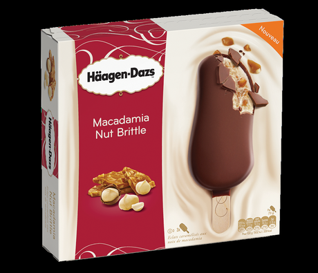 Häagen-Dazs Noix de Macadamia Caramel et chocolat intense sur crème de Vanille