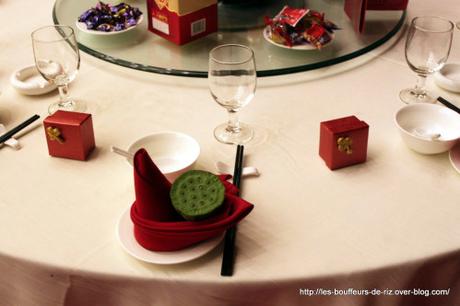 Mariage chinois d'un couple d'ami - La table et sa decoration