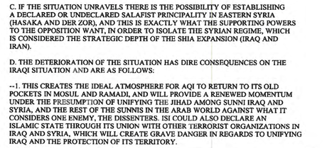 Document déclassifié : Les États-Unis misaient sur l’Etat islamique dès 2012 pour déstabiliser la Syrie