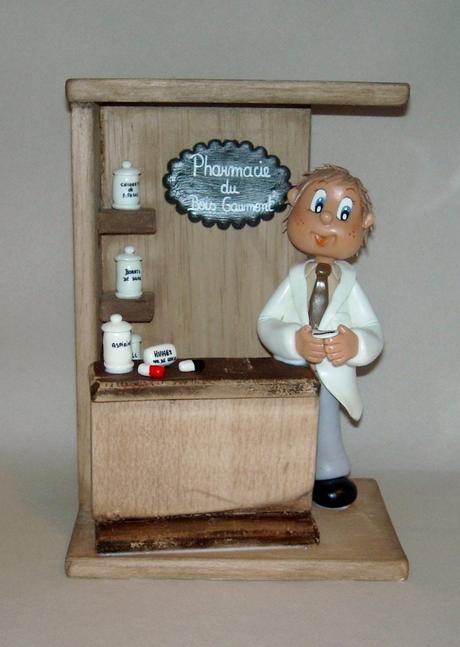 Décor avec pharmacien personnalisé en porcelaine froide