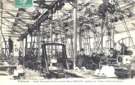 1916- Ecole Nationale Professionnelle de Vierzon, l'atelier de mécanique générale