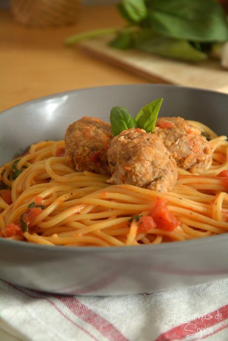 {One Pan Pasta} – Spaghetti aux boulettes de boeuf et à la sauce tomate