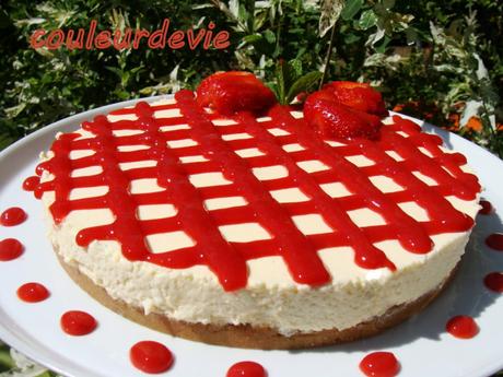 Cheesecake vanille au coulis de fraises (sans cuisson)