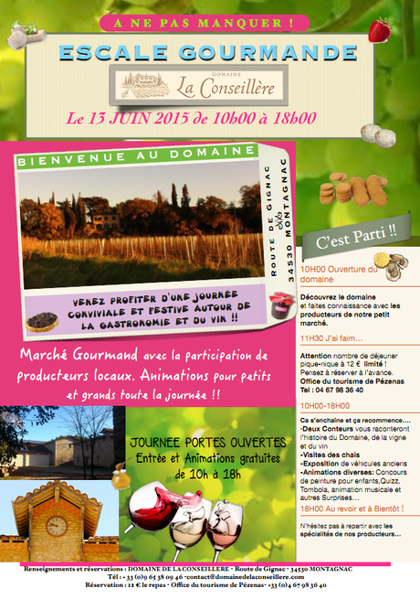 ESCALE GOURMANDE au Domaine La Conseillère