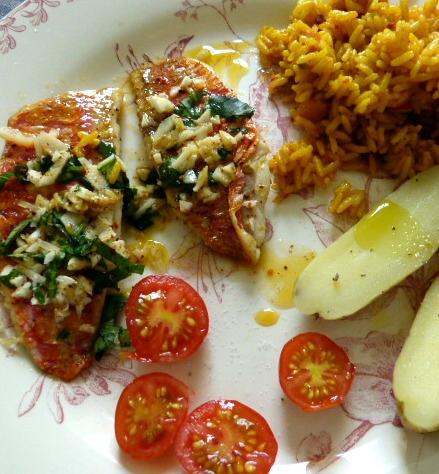 filets de rouget en persillade