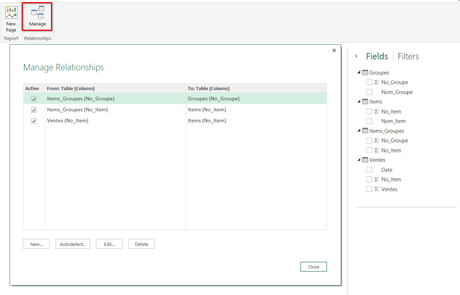 Relations Many-To-Many Power BI Designer