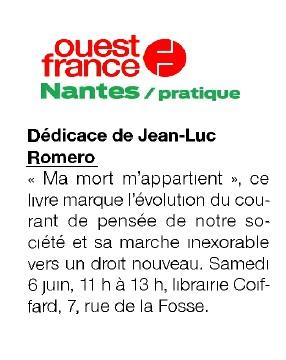 Conférence-dédicace à la Librairie Coiffard de Nantes à 11h00