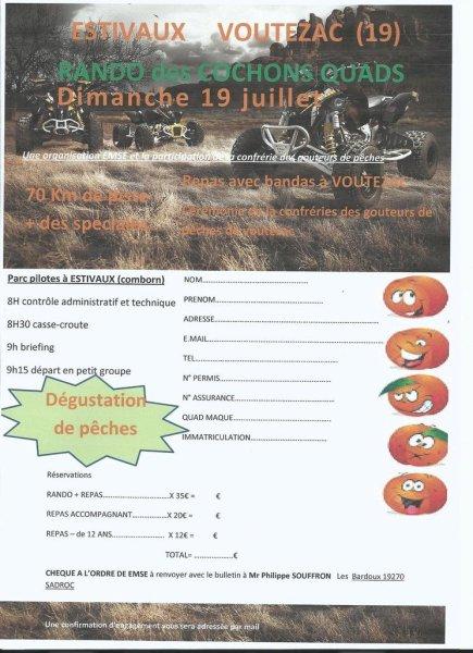 Rando quad des Cochons de l'ESME (19) le 19 octobre 2015