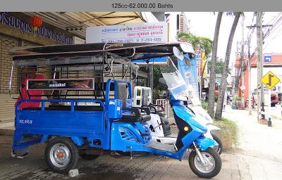 Prix des samlo (3 roues) en Thaïlande