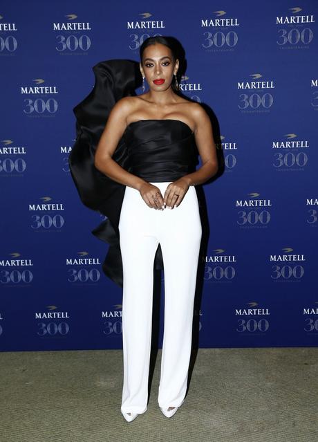 VERSAILLES, FRANCE - MAY 20:  Solange Knowles is pictured arriving at Martell Cognac's 300th anniversary event at the iconic Palace of Versailles on May 20, 2015 in Versailles, France.  (Photo by Julien M. Hekimian/Getty Images for Martell Cognac)