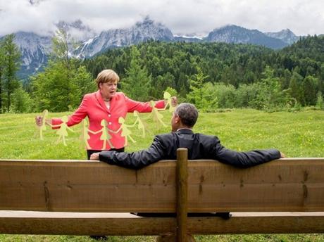 Détournements: Barack Obama et Angela Merkel au G7