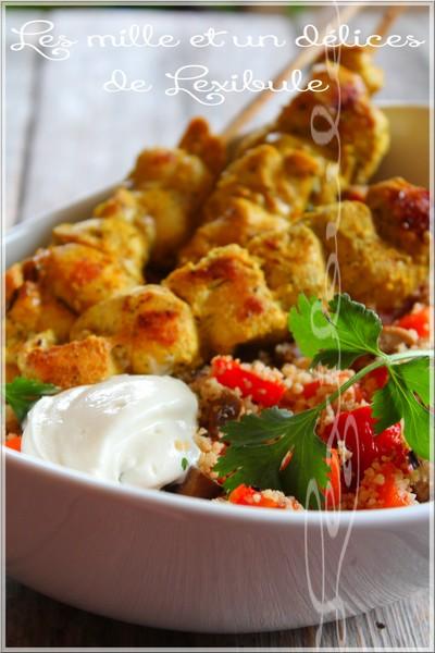 ~Brochettes à la marocaine et salade de couscous~