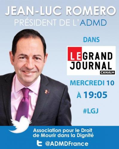 Invité du Grand Journal de Canal Plus à 19h00