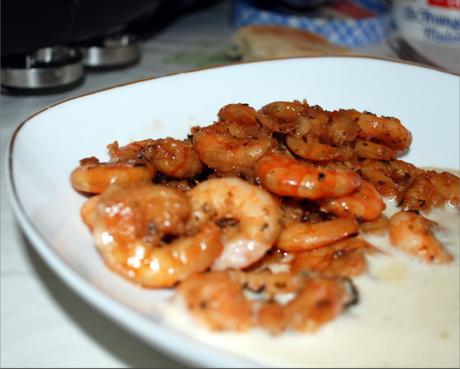 Crevettes marinée à la sauce soja au barbecue