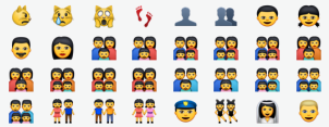 Les nouvelles familles emoji