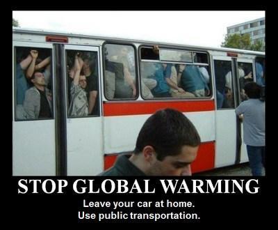 bus municipaux - stop global warming leave your car use public transport