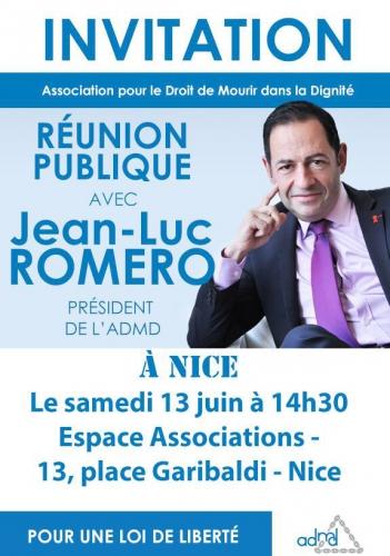 Réunion publique ADMD à Nice à 14h30