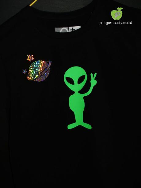 Cool Alien {T-shirt noir enfant customisé}