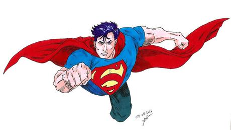 Gribouille Superman aux promarker (tiré du Superman Saga #7)