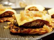Hamburger, pain courge butternut, steak parfumé épices kefta oignons confits