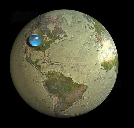 l'eau terrestre concentrée dans une sphère