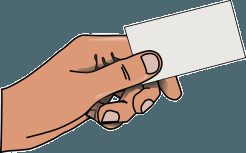 dessin, donner sa carte de visite