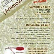 Exposition « AnimoZités » de Vertige  dans la forêt de Puysségur (31) Camping Namasté.