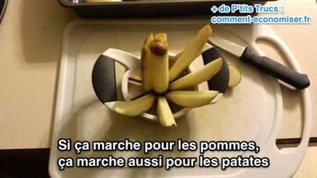  Comment Couper des Patates en Frites Rapidement Utilisez un coupeur de pomme pour couper les patates en frite facilement