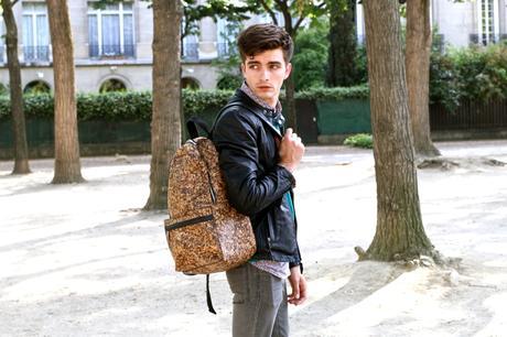 BLOG-MODE-Homme_preppy-nerd_skinny_royalties-chaussettes_sac-liège_pull-Montagut_veste-biker_Promod_chemise-paul-and-joe_mensfashion3