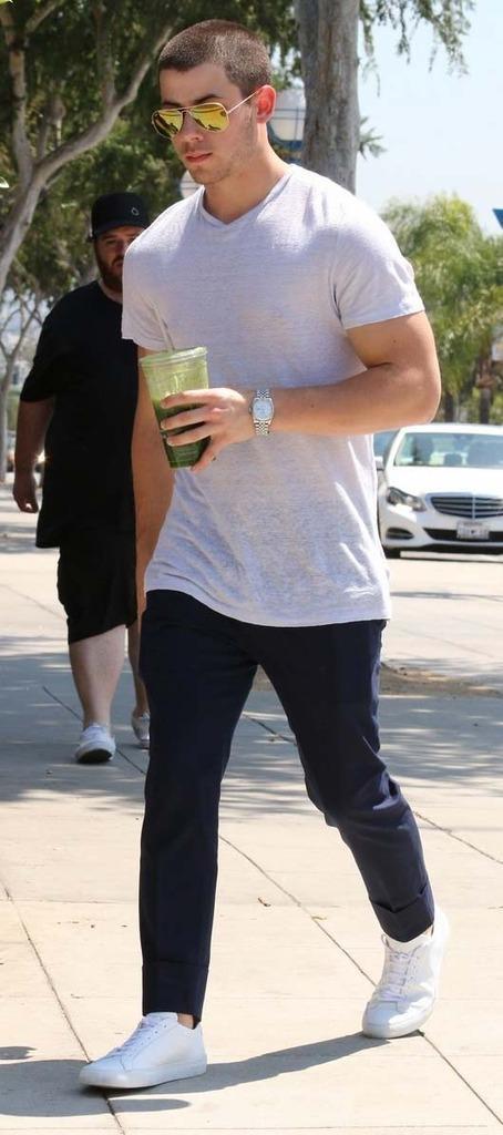 American singer, songwriter Nick Jonas looking for a classic vintage car at Vintage Classics in West Hollywood. A  1960 Ford Thunderbird convertible in Monte Carlo red at $48,500 was one to catch his eye Featuring: Nick Jonas Where: Los Angeles, California, United States When: 23 Jun 2015 Credit: WENN.com