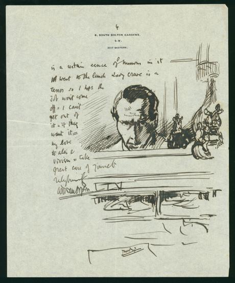 William Orpen Illustrated letter to Mrs St George