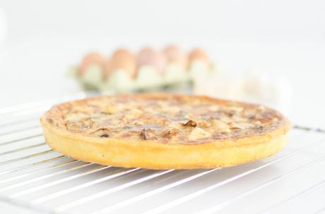 Quiche forestière champignons poulet et parmesan