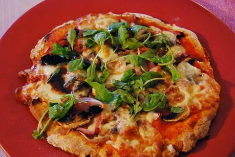 Pizza Reine équilibrée, à la farine complète #healthy