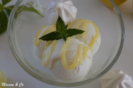 Glace au citron aux éclats de meringue