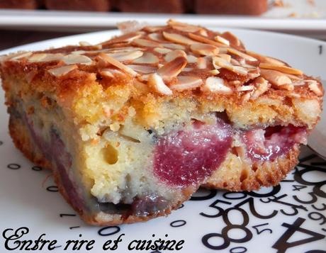 Gâteau 4 x 9 aux Cerises & Amandes effilées - Recettes autour d'un ingrédient # 7