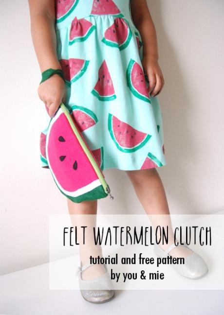 la pochette feutrine watermelon DIY
