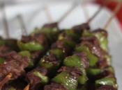 Brochettes boeuf mojo vert