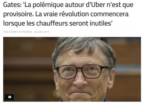 Quand le sage Gates montre la lune, les chauffeurs de taxi regardent les conducteurs Uber gates