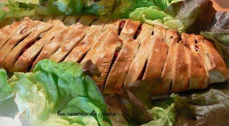 pain tressé farci à la viande