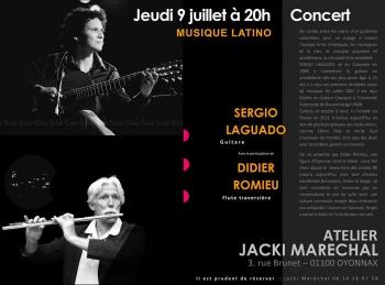 Oyonnax (Ain) : guitare et flûte à l'Atelier jeudi 9 juillet