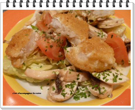 Salade au poissons panés2