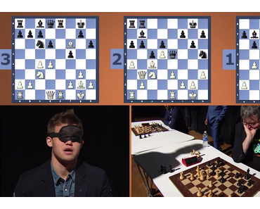 Magnus Carlsen joue une simultanée à l'aveugle