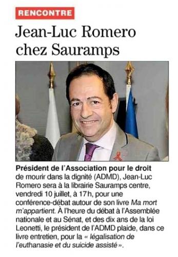 Dédicace à la librairie Sauramps de Montpellier à 17h00