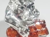 Broche jaguar: création personnalisée argent, opale diamants