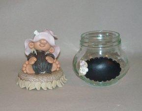 Pots douceur avec p'tit lutin en porcelaine froide